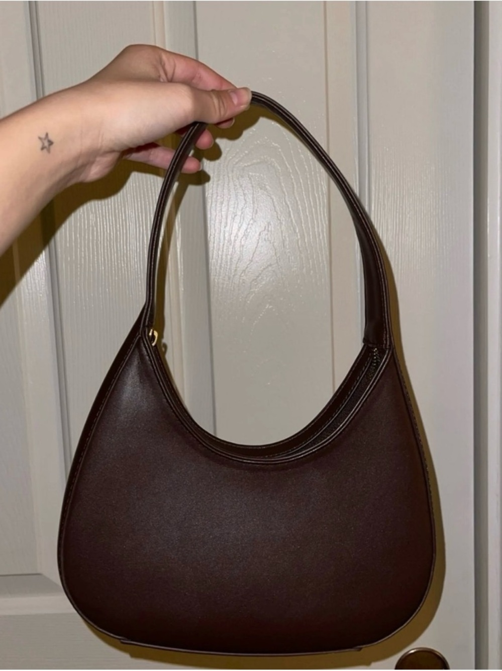 Brandy Melville Chocolate Brown Crescent Shoulder Bag